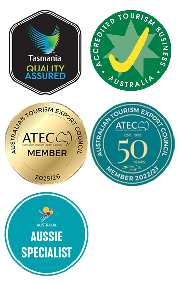 AusAsiaTravel Official Certifications - Tasmania Quality Assured, Accredited Tourism Business Australia, ATEC Member